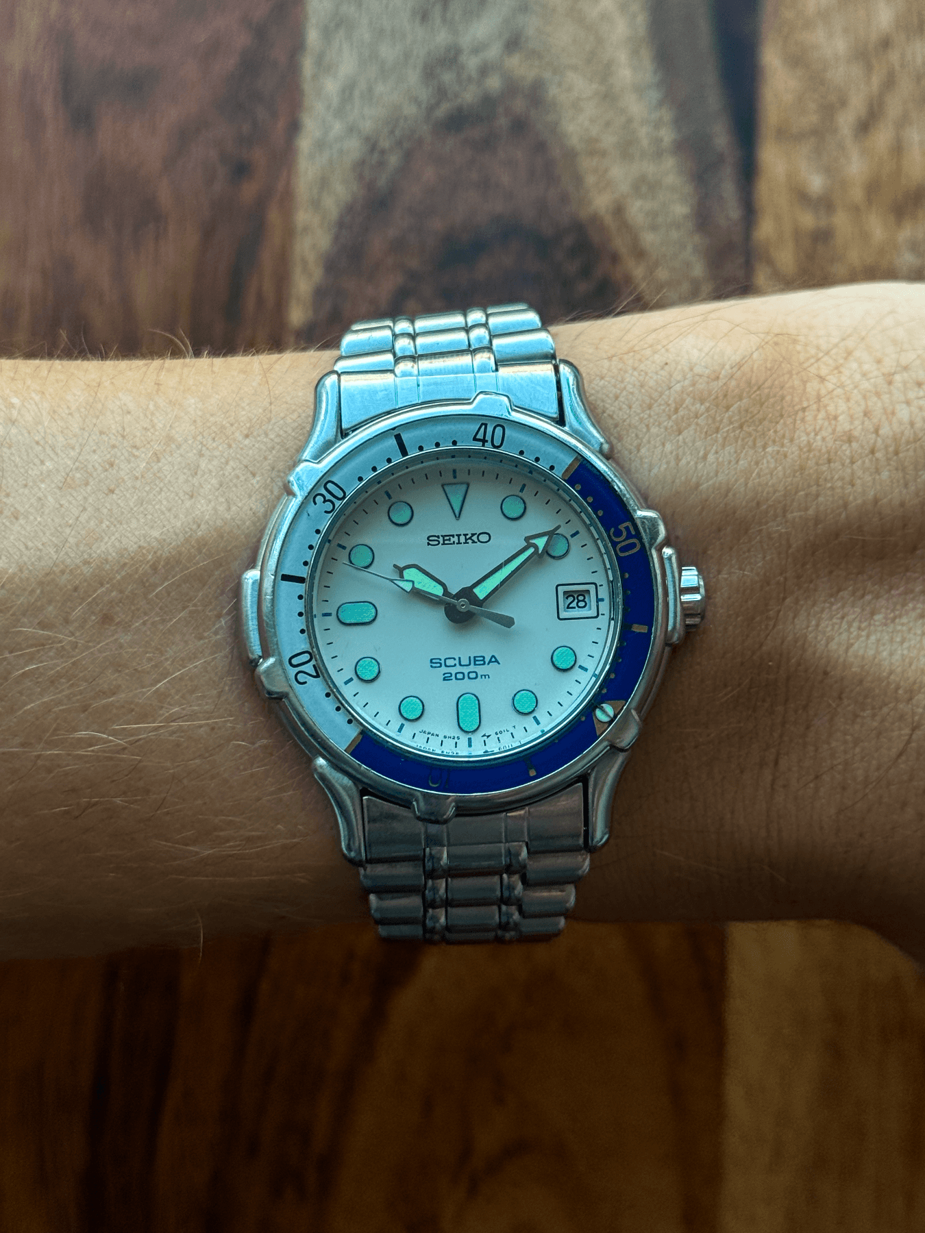 1989 Seiko 5H25-6050 Scuba 200m vintage watch, detail 9 of 9
